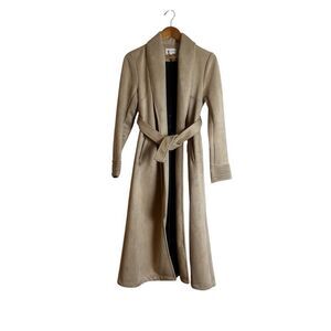 L’ Atiste beige faux suede coat. Size medium